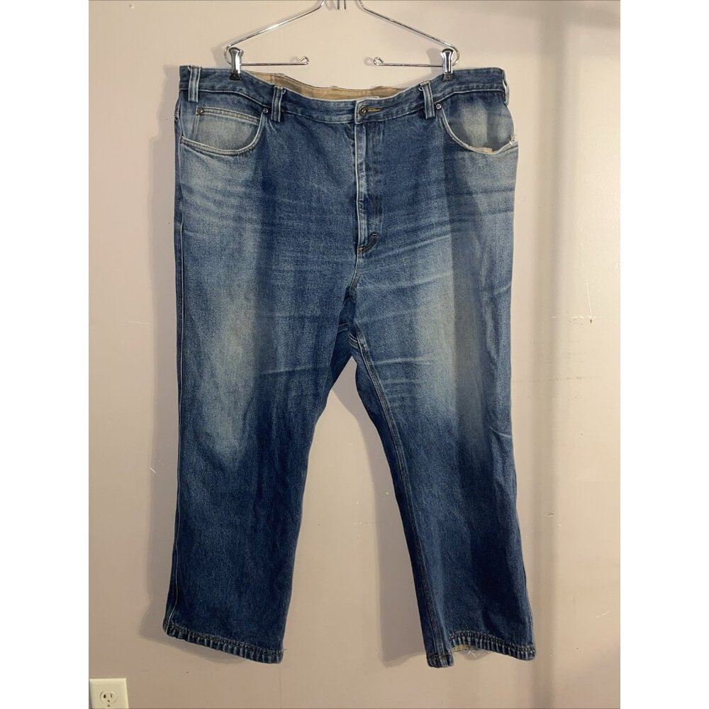 Duluth Trading Mens Jeans 48x30 Heavyweight Medium Wash Relaxed Fit Straight Leg